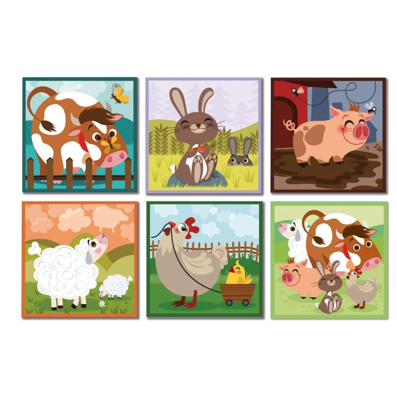 Janod 9 Cubes Les Animaux De La Ferme Kubkid – Image 2