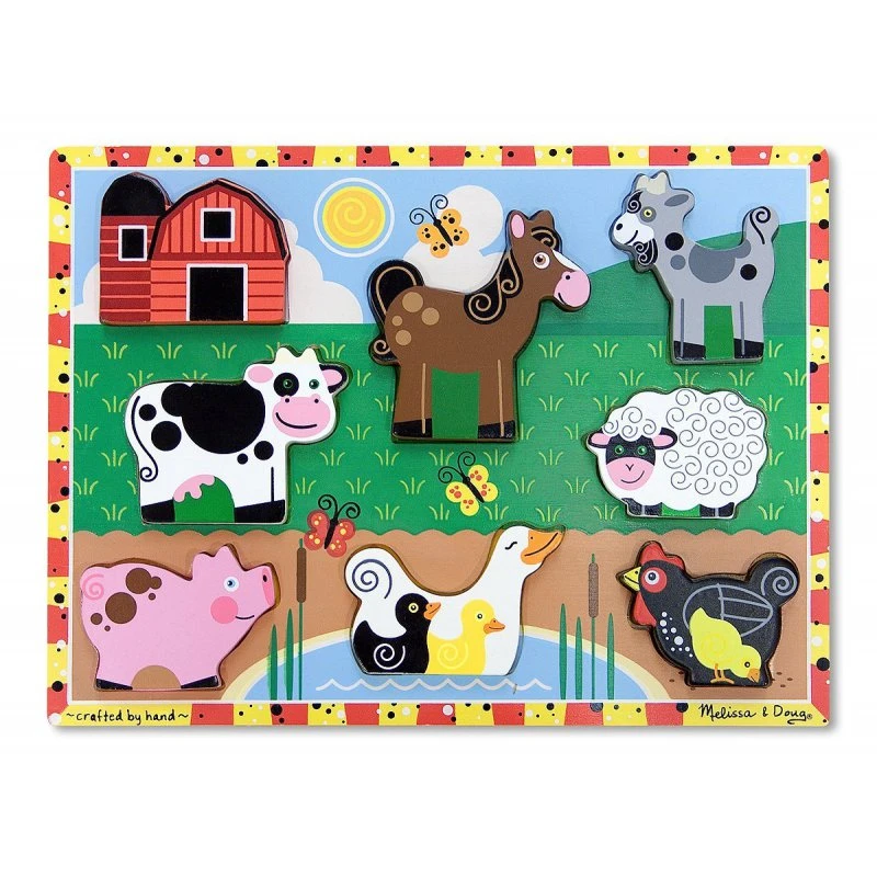 Puzzle En Bois A Encastrement Animaux De La Ferme – Image 2
