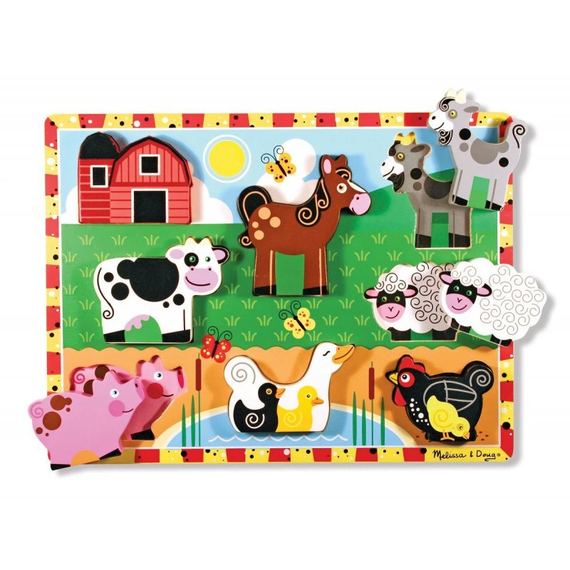Puzzle En Bois A Encastrement Animaux De La Ferme – Image 3