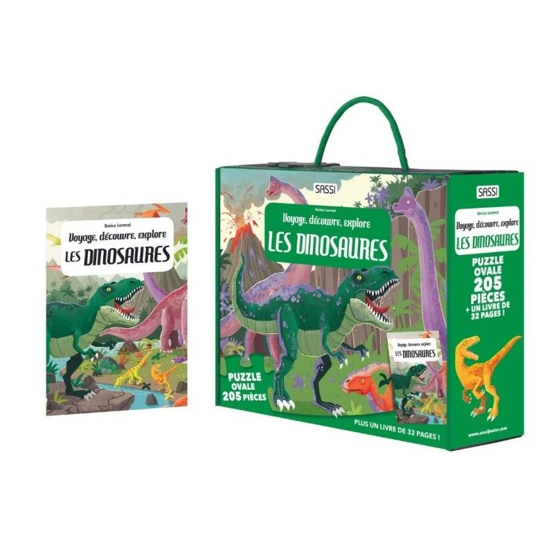 Voyage, Découvre, Explore Les Dinosaures - Puzzle + Livre – Image 2